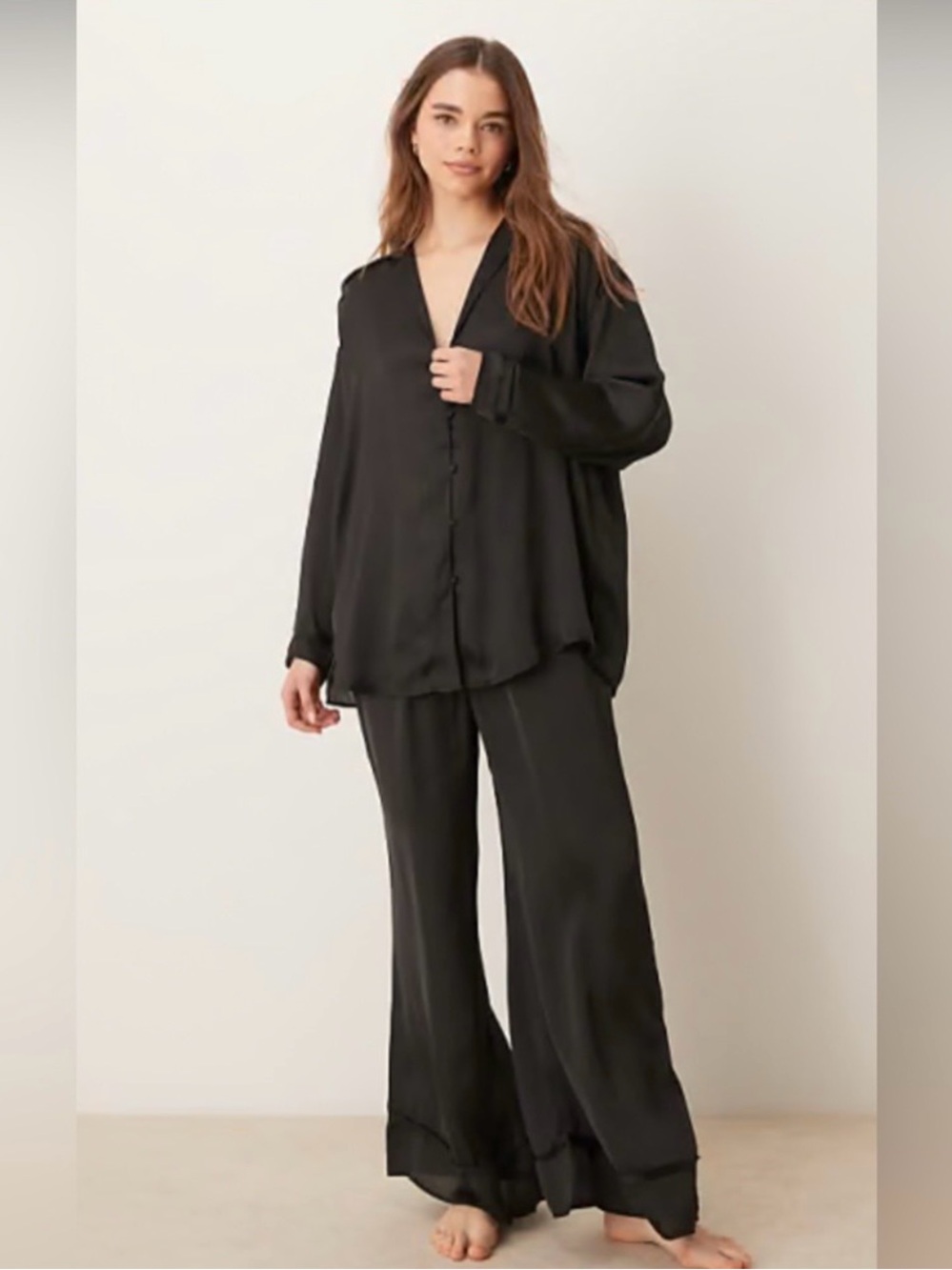 Free People Dreamy Days Pajama Set – Black